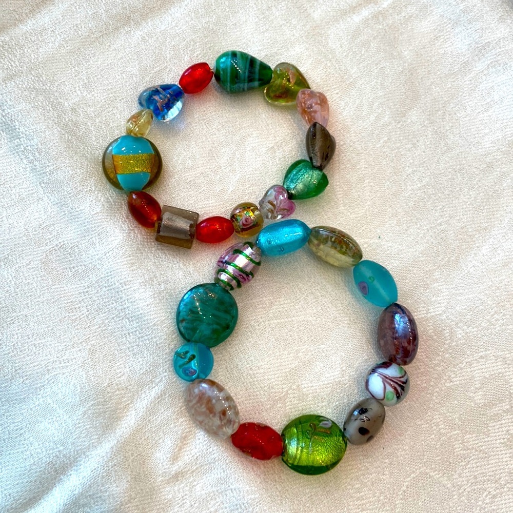 Italian color glass beads bracelet set